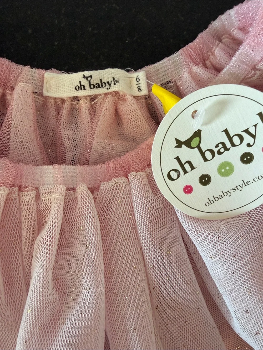 Pink Glitter Tulle Kids Skirt